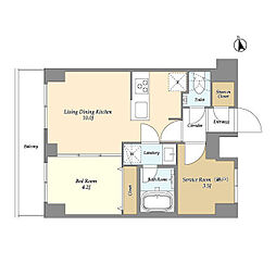 Ａｕｇｕｓｔａ　Ｒｅｓｉｄｅｎｃｅ大森 7階1SLDKの間取り