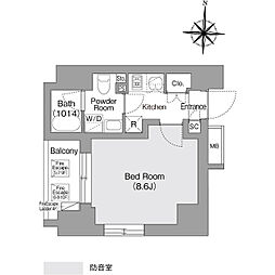 コンフォリア・リヴ森下MUTIO 1Kの間取図画像