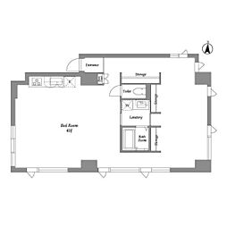 品川港南テラス 6階ワンルームの間取り