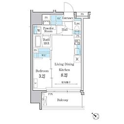 デュオメゾン文京白山 3階1LDKの間取り