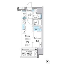 デュオメゾン文京白山 3階1DKの間取り
