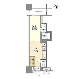 パークフラッツ横濱公園 6階1DKの間取り