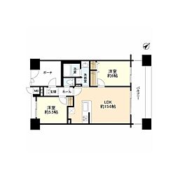 パークフラッツ横濱公園 9階2LDKの間取り