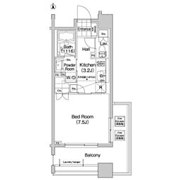 コンフォリア笹塚 10階1Kの間取り