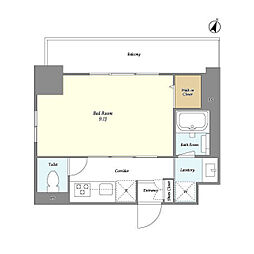 ＫＤＸレジデンス千葉中央Ｅａｓｔ 9階1Kの間取り