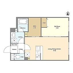 ウェルスクエアイズム下北沢ＷＥＳＴ 1階1SLDKの間取り