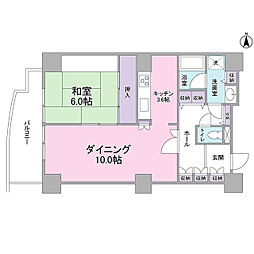 文京グリーンコートビュータワー本駒込 1階1LDKの間取り