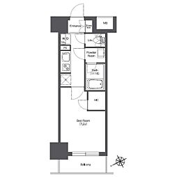 ＢＰＲレジデンス門前仲町 7階1Kの間取り