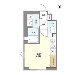 ＮＴＰＲレジデンス武蔵小山ＷＥＳＴ 2階ワンルームの間取り
