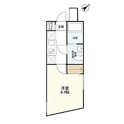 ウェルスクエアイズム渋谷本町 306 3階1Kの間取り