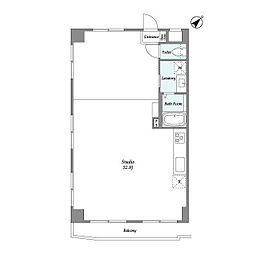 ＰＡＴＨ中目黒ｄｕｅ 6階ワンルームの間取り