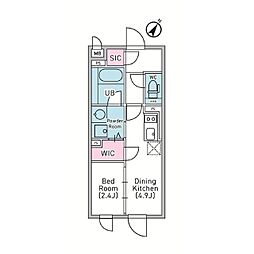 デュオメゾン渋谷松濤 4階1DKの間取り