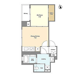 エスポワール新橋 5階1DKの間取り