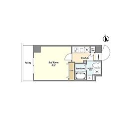 アルファコート西新井 2階1Kの間取り