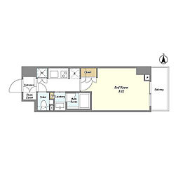 ラティエラ四谷 9階1Kの間取り