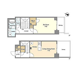 ＵＲＢＡＮＬＩＮＫ護国寺 108 1階1LDKの間取り