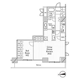 ＪＰ　ｎｏｉｅ　恵比寿西 3階1LDKの間取り