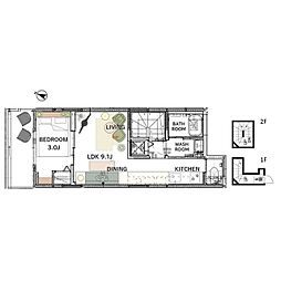 ウェルスクエア目黒祐天寺 303 3階1LDKの間取り