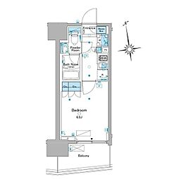 ルフォンプログレ品川大井 8階1Kの間取り