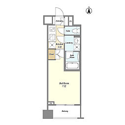 ラクラス新中野 0202 2階1Kの間取り