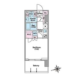 コンフォリア東新宿ステーションフロント 9階1Kの間取り