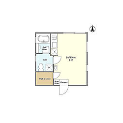 ＡＳＴＩＬＥ麻布十番 201 2階ワンルームの間取り