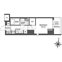 コンフォリア森下リバーサイド 10階1Kの間取り