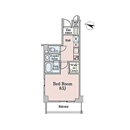 グランディール渋谷神泉 3階1Kの間取り