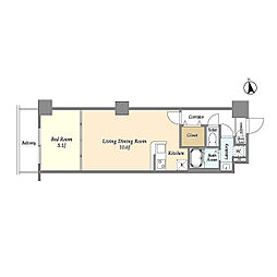 アルファコート西新井 3階1LDKの間取り