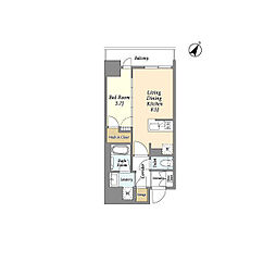 リビオメゾン横濱大通り公園 3階1LDKの間取り