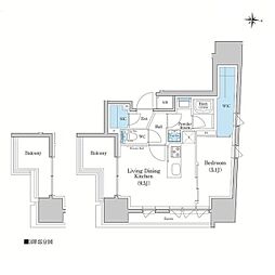 スタイリオ蒲田WEST 1LDKの間取図画像