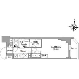 コンフォリア・リヴ大崎 1Kの間取図画像