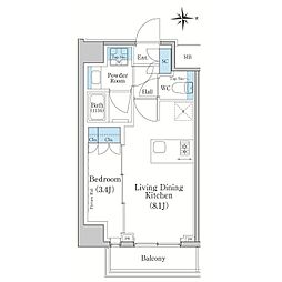 スタイリオ新丸子NORTH 1LDKの間取図画像