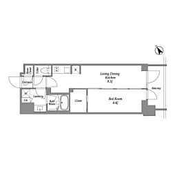 シーズンフラッツ大森西 1LDKの間取図画像