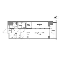 シーズンフラッツ大森西 1SLDKの間取図画像
