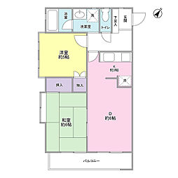櫻 2DKの間取図画像