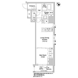コンフォリア浅草橋 1LDKの間取図画像