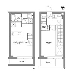 ORMECOURTYOTSUYA 1LDKの間取図画像