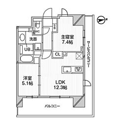 M白金台 2LDKの間取図画像
