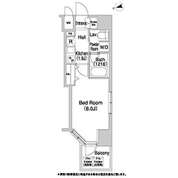 コンフォリア浅草橋DEUX 1Kの間取図画像