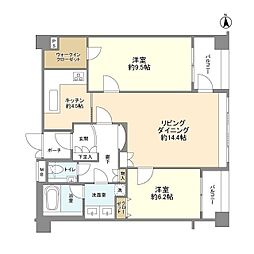 パレスサイド三番町 2LDKの間取図画像