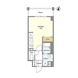 alivioHORIUCHI ワンルームの間取図画像