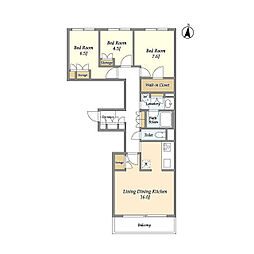 KWレジデンス桜新町 3LDKの間取図画像