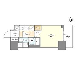 オーキッドレジデンス品川中延 1Kの間取図画像