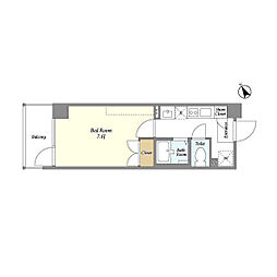 エルフレア立川 1Kの間取図画像