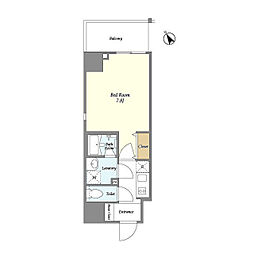 BLUROCK門前仲町 1Kの間取図画像