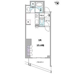 大崎ウエストシティタワーズE棟 ワンルームの間取図画像