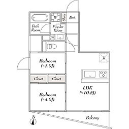 LUMIECHONCHOEAST 2LDKの間取図画像