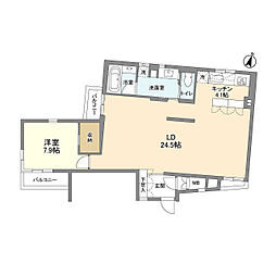 PATH牛込神楽坂 1LDKの間取図画像