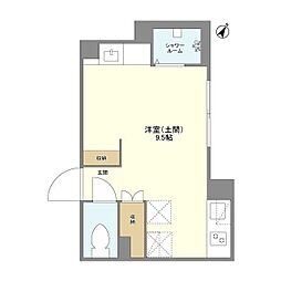 ウェルスクエア目黒 ワンルームの間取図画像